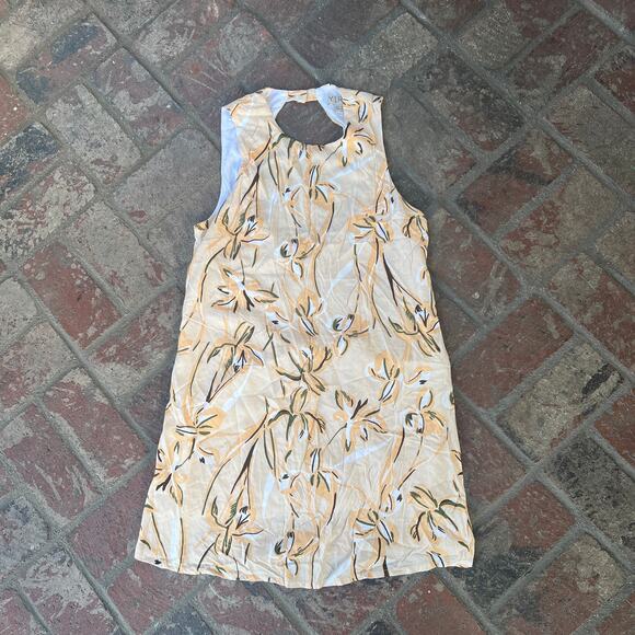 Yireh Floral Sleeveless Dress Size M Keyhole Back Yellow - Picture 1 of 3